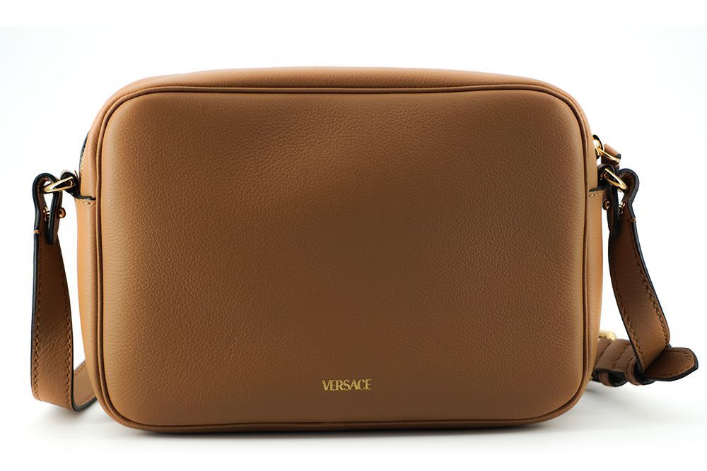 Versace Elegant Brown Leather Camera Case Shoulder Women's Bag Size ONE SIZE - 2 Thumbnail