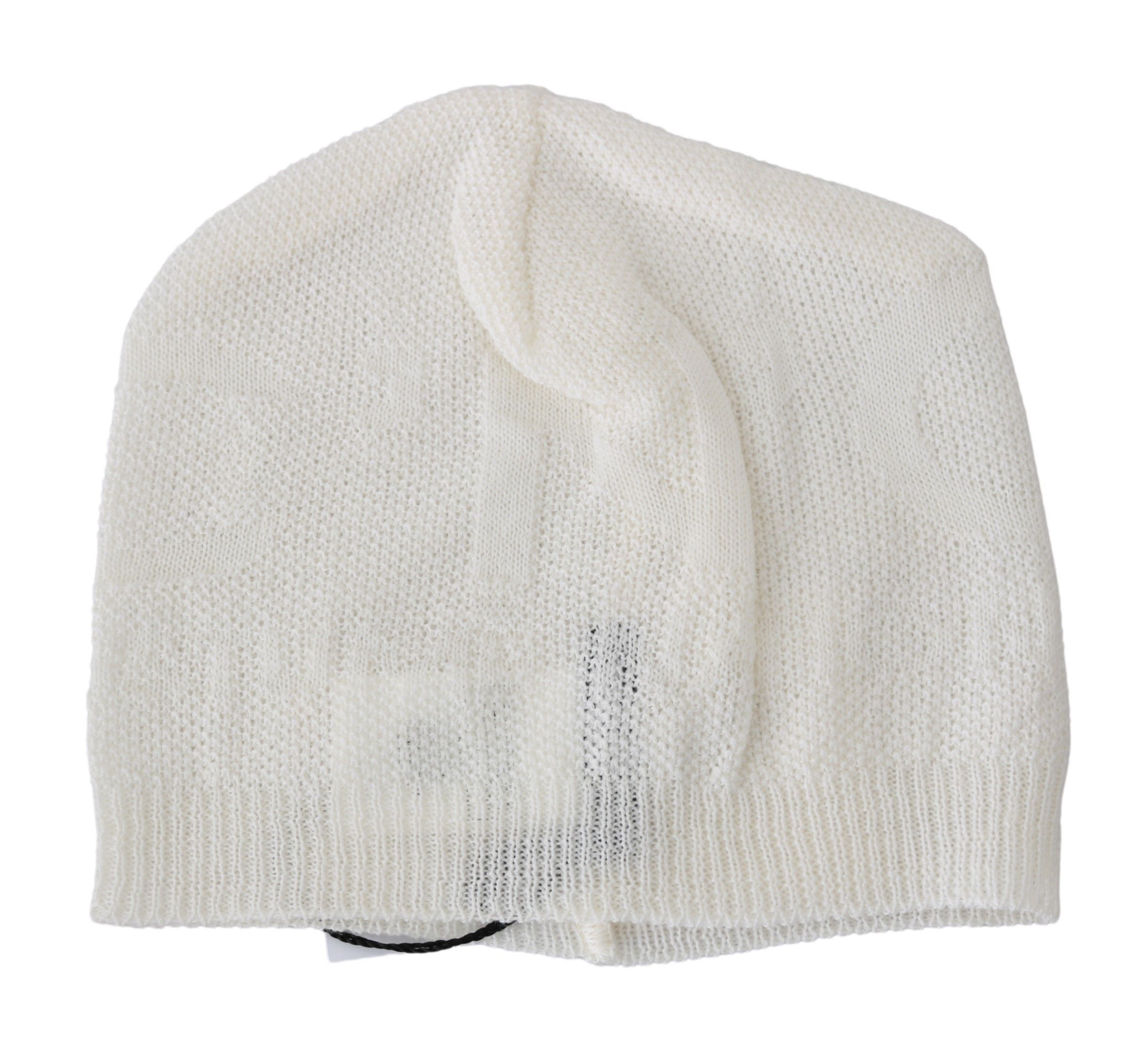 Costume National Elegant White Wool Blend Beanie Men's Hat Size ONE SIZE - 3 Thumbnail