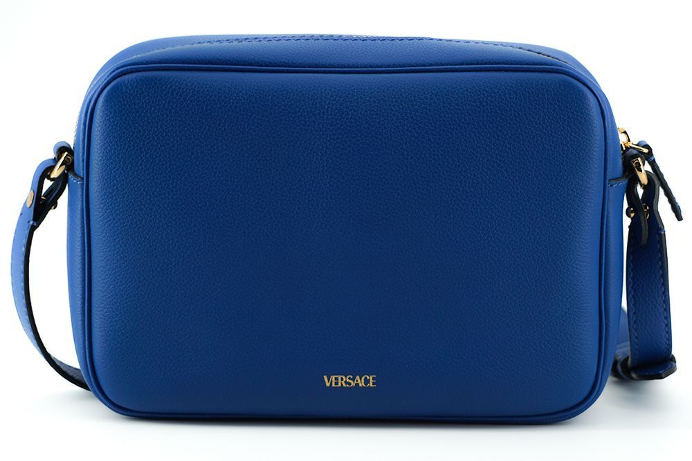 Versace Elegant Blue Calf Leather Camera Case Women's Bag Size ONE SIZE - 2 Thumbnail