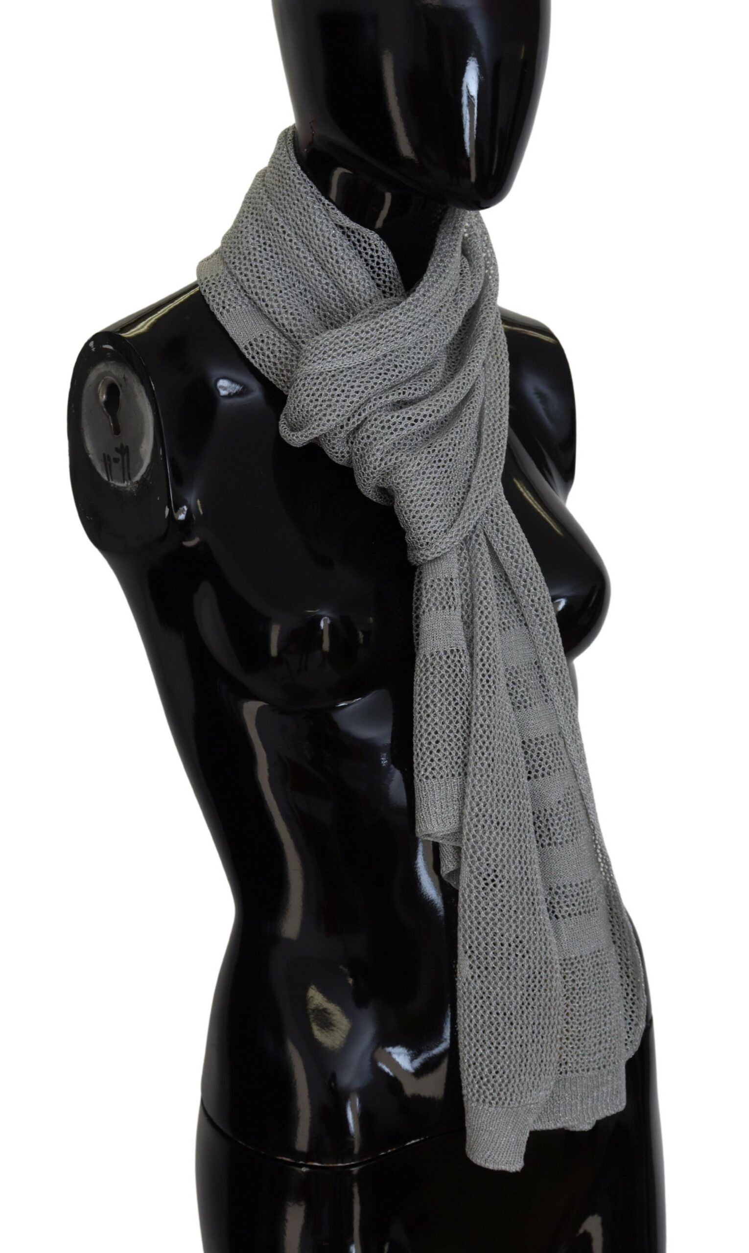 John Galliano Elegant Gray Knitted Designer Women's Scarf Size ONE SIZE - 2 Thumbnail