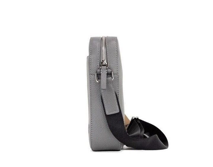 Burberry Thornton Small Grey Embossed Logo Grainy Leather Crossbody Size ONE SIZE - 4 Thumbnail