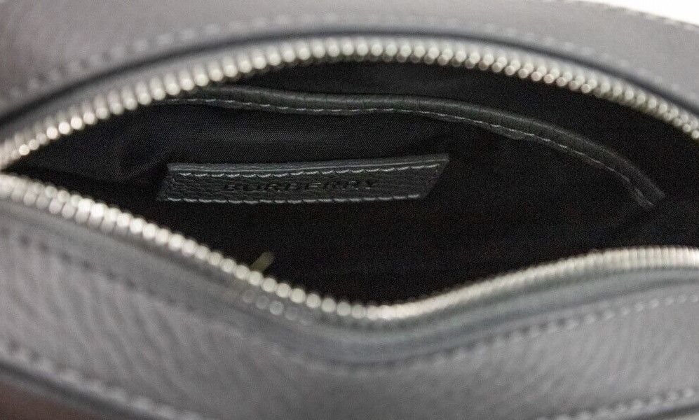 Burberry Thornton Small Grey Embossed Logo Grainy Leather Crossbody Size ONE SIZE - 3 Thumbnail