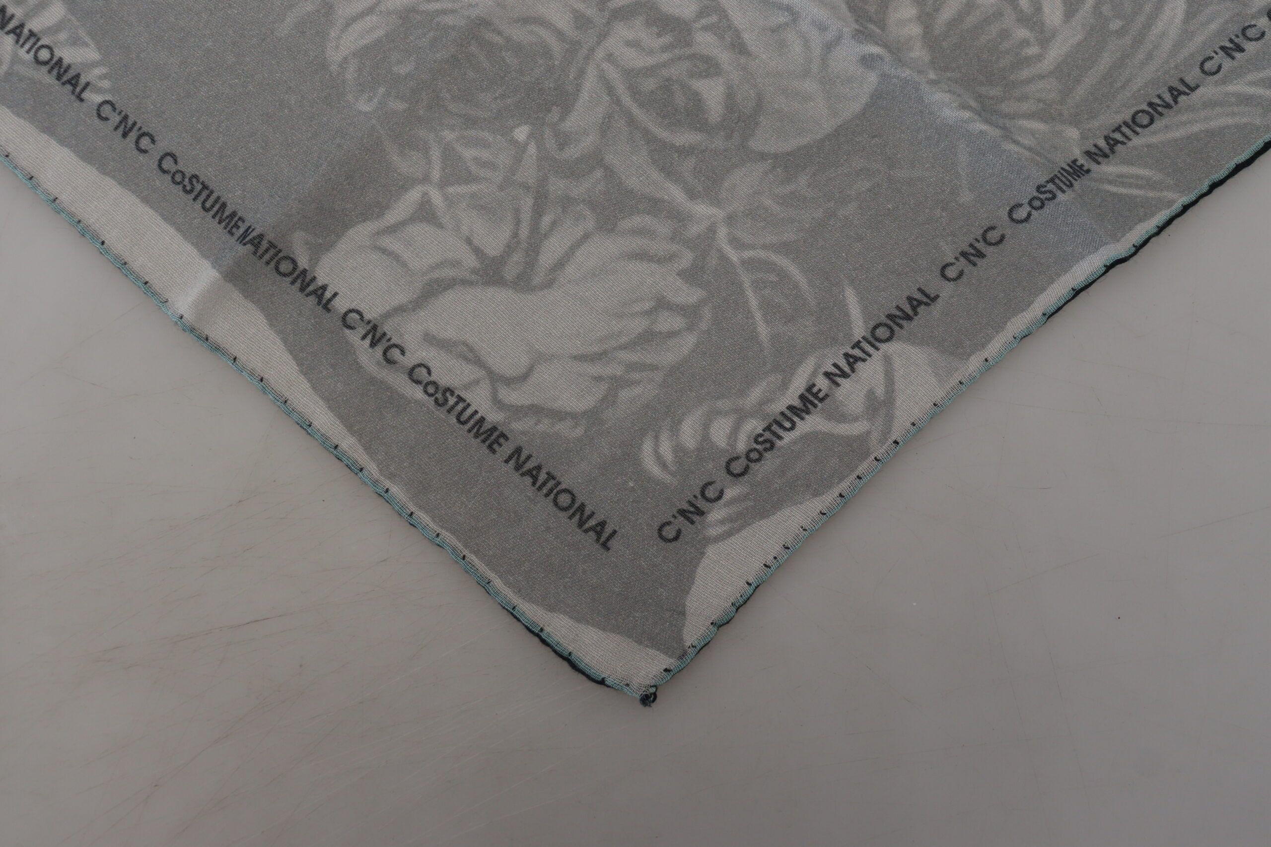 Costume National Elegant Grey Cotton Square Women's Scarf Size ONE SIZE - 2 Thumbnail