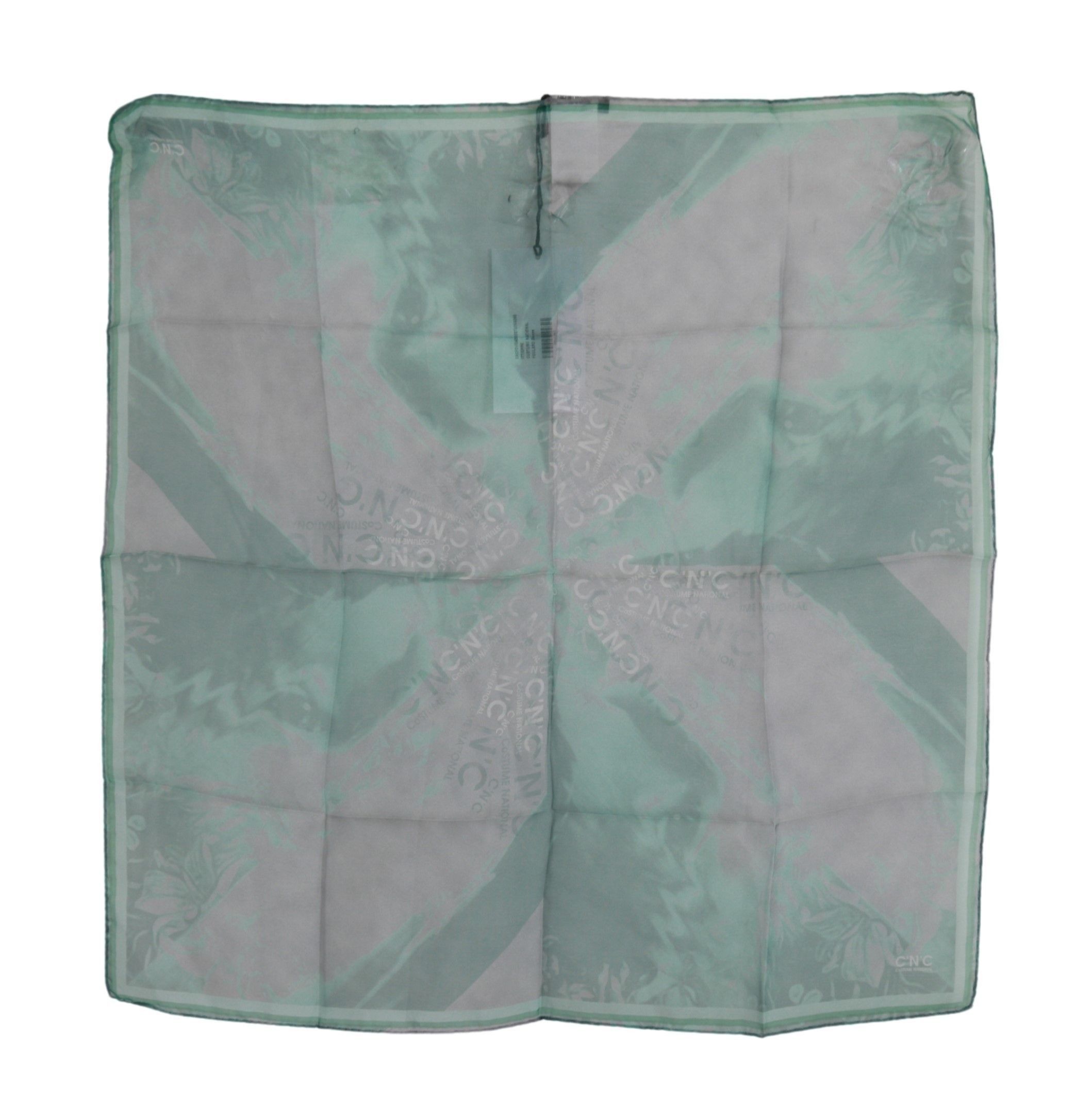 Costume National Elegant Silk Green Printed Women's Scarf Size ONE SIZE - 3 Thumbnail