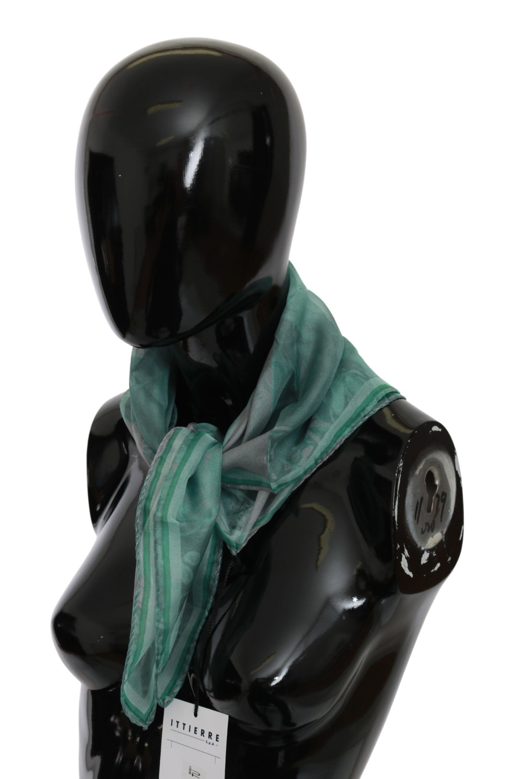 Costume National Elegant Silk Green Printed Women's Scarf Size ONE SIZE - 5 Thumbnail