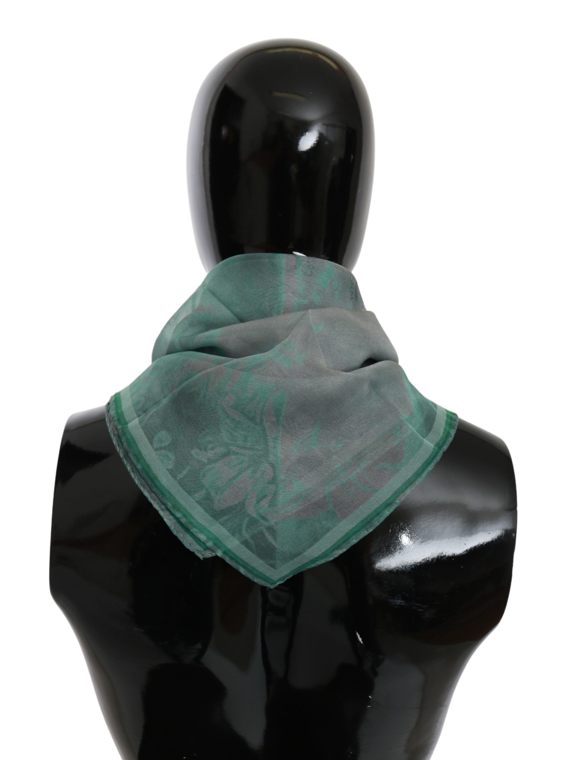 Costume National Elegant Silk Green Printed Women's Scarf Size ONE SIZE - 2 Thumbnail