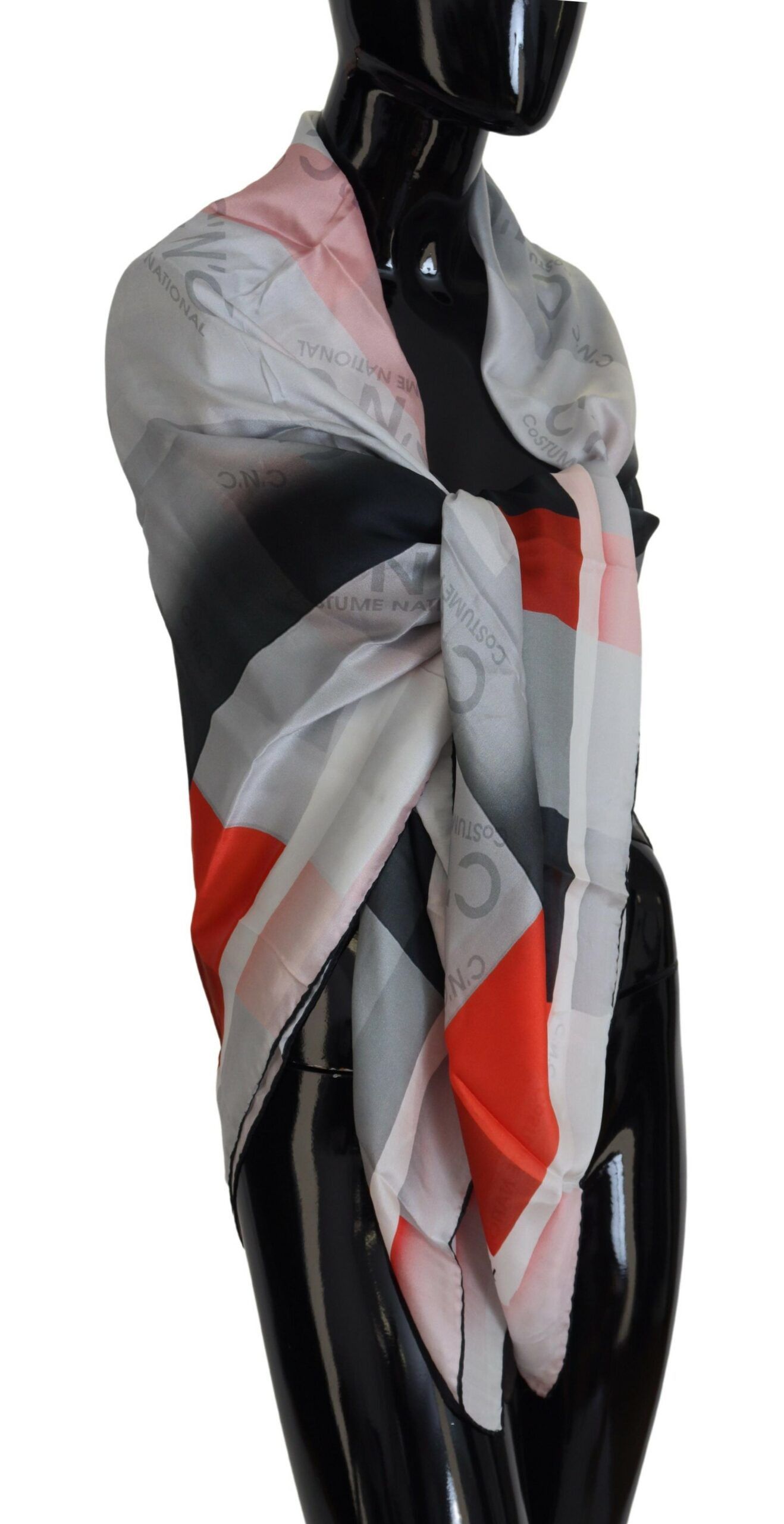 Costume National Elegant Checkered Silk Women's Scarf Size ONE SIZE - 3 Thumbnail