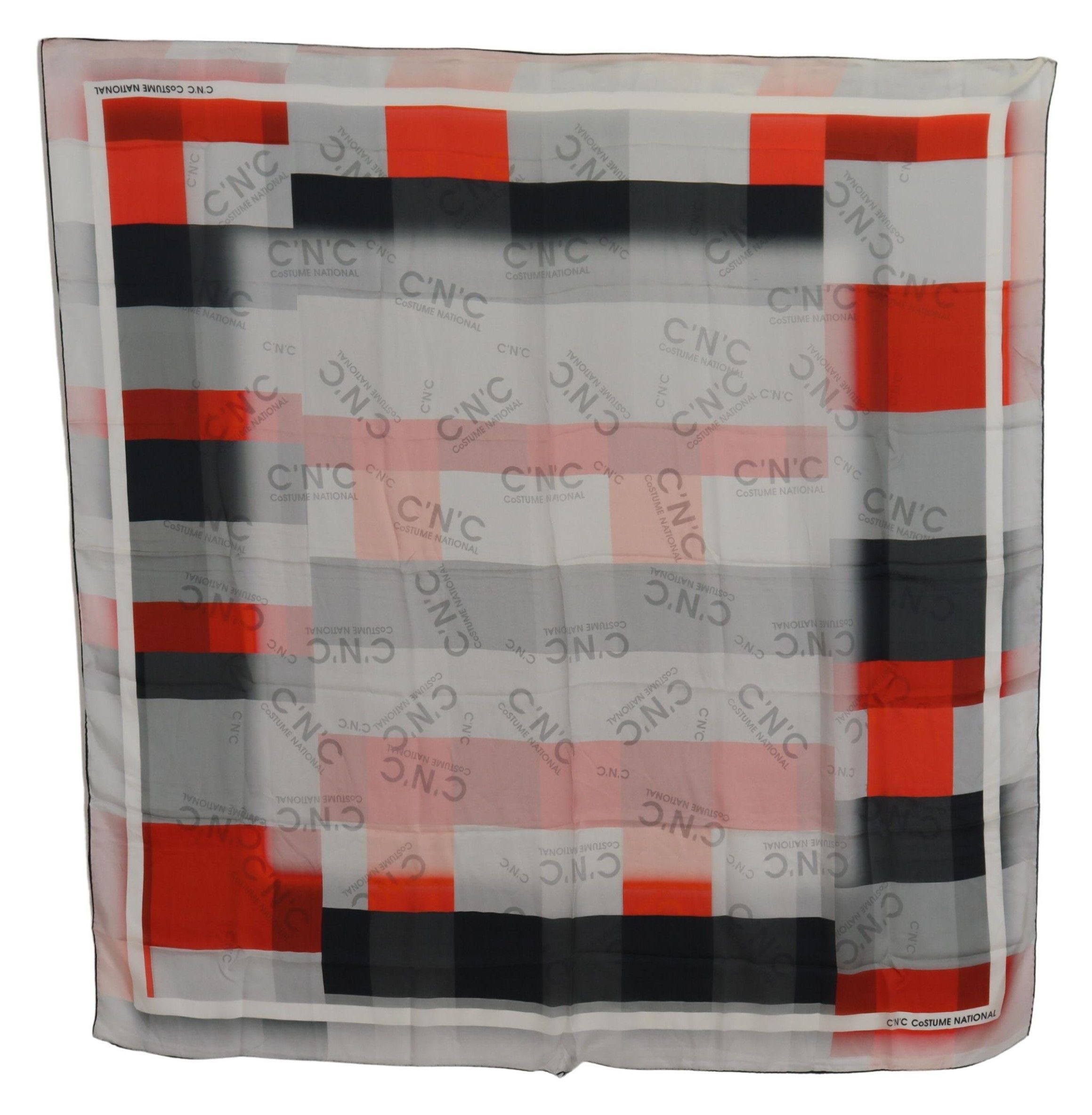 Costume National Elegant Checkered Silk Women's Scarf Size ONE SIZE - 4 Thumbnail
