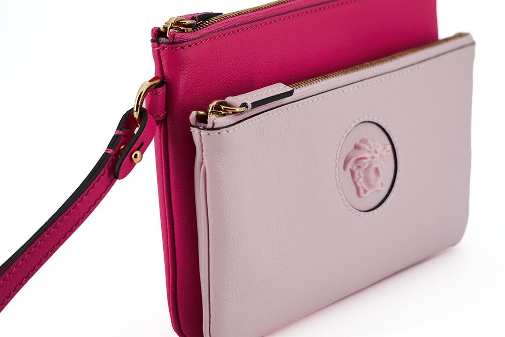 Versace Elegant Pink Leather Pouch Women's Clutch Size ONE SIZE - 3 Thumbnail