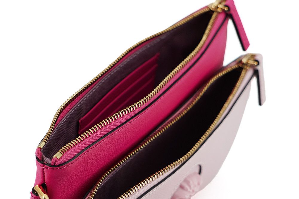 Versace Elegant Pink Leather Pouch Women's Clutch Size ONE SIZE - 6 Thumbnail