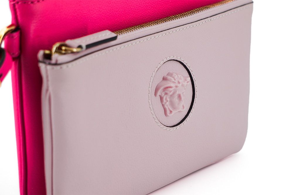 Versace Elegant Pink Leather Pouch Women's Clutch Size ONE SIZE - 4 Thumbnail
