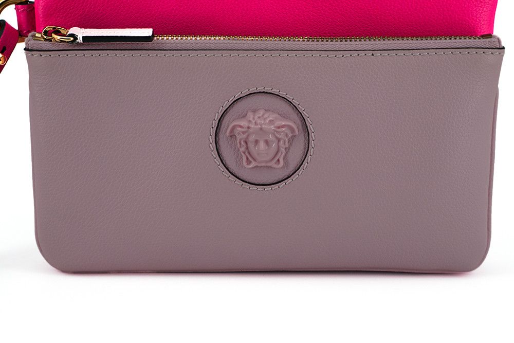 Versace Elegant Pink Leather Pouch Women's Clutch Size ONE SIZE - 5 Thumbnail