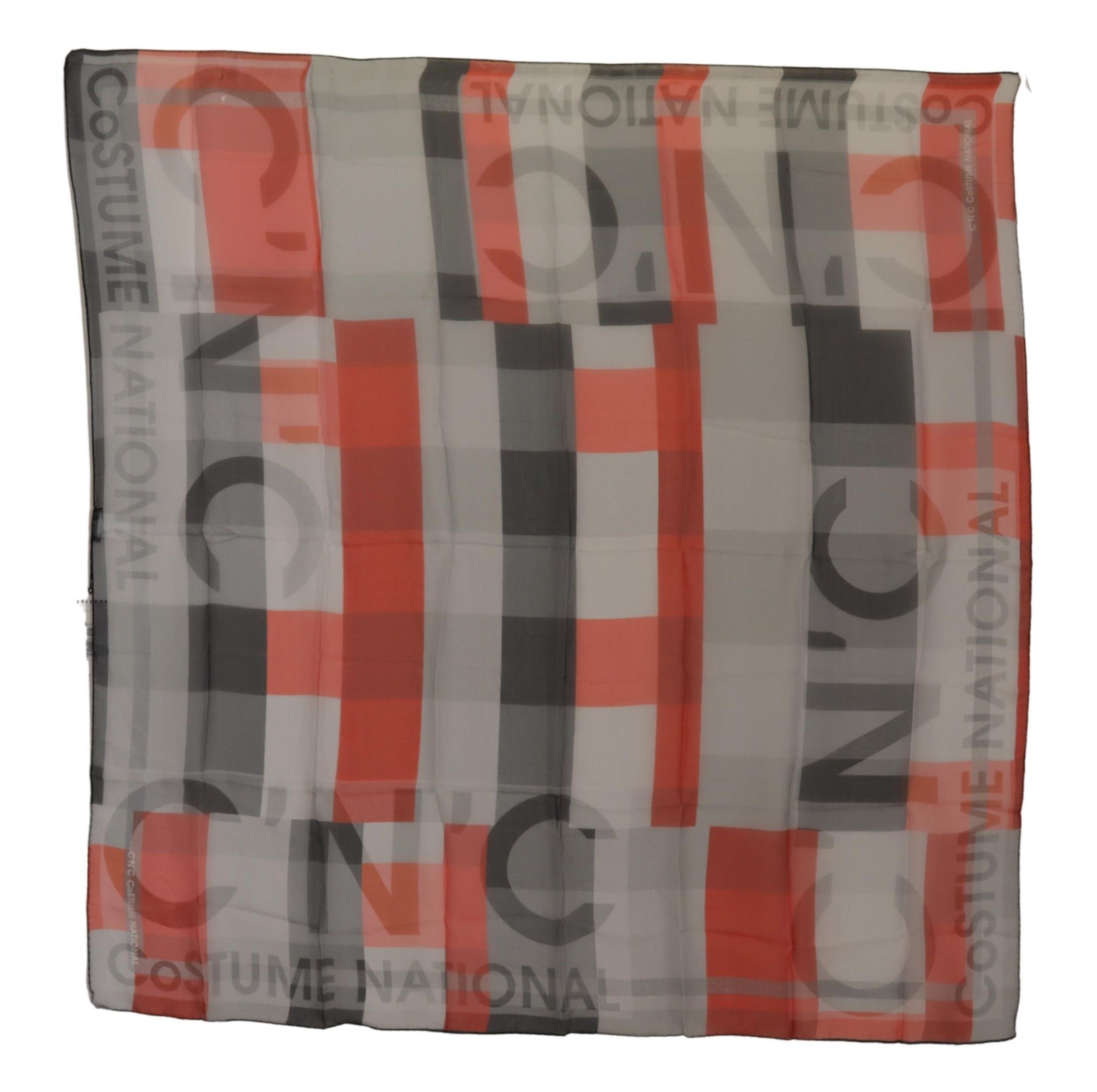 Costume National Elegant Silk Checkered Women's Scarf Size ONE SIZE - 3 Thumbnail