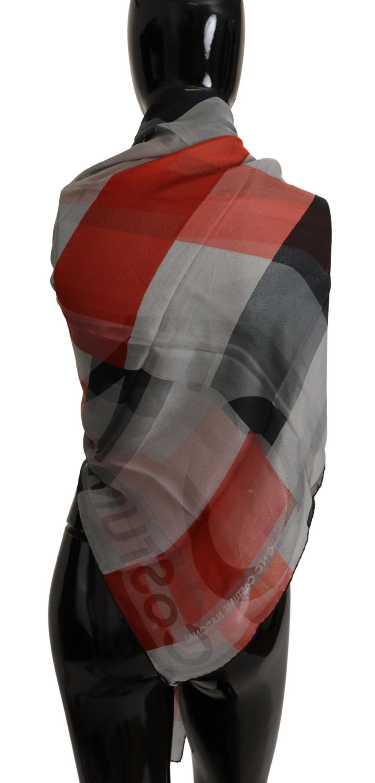 Costume National Elegant Silk Checkered Women's Scarf Size ONE SIZE - 2 Thumbnail