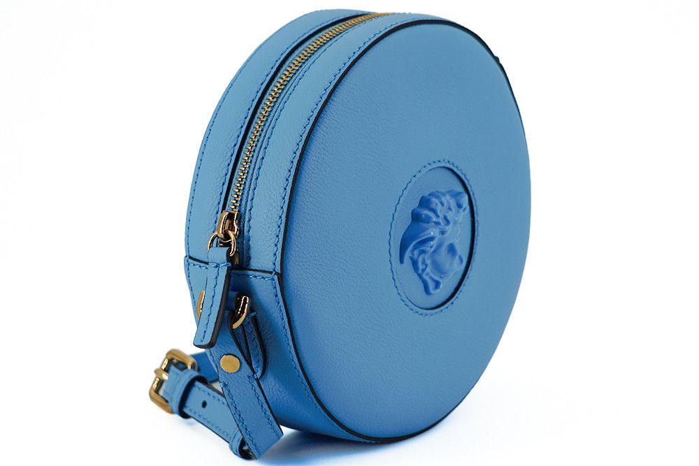 Versace Chic Blue Leather Round Shoulder Women's Bag Size ONE SIZE - 3 Thumbnail