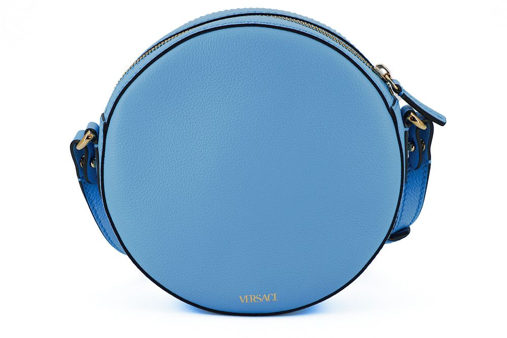 Versace Chic Blue Leather Round Shoulder Women's Bag Size ONE SIZE - 2 Thumbnail