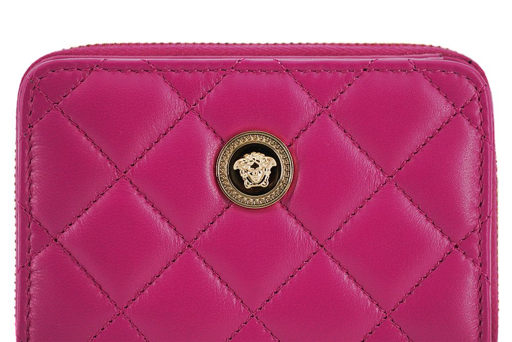 Versace Elegant Purple Quilted Leather Women's Wallet Size ONE SIZE - 4 Thumbnail