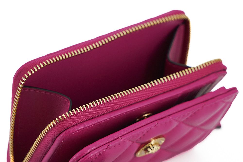 Versace Elegant Purple Quilted Leather Women's Wallet Size ONE SIZE - 6 Thumbnail