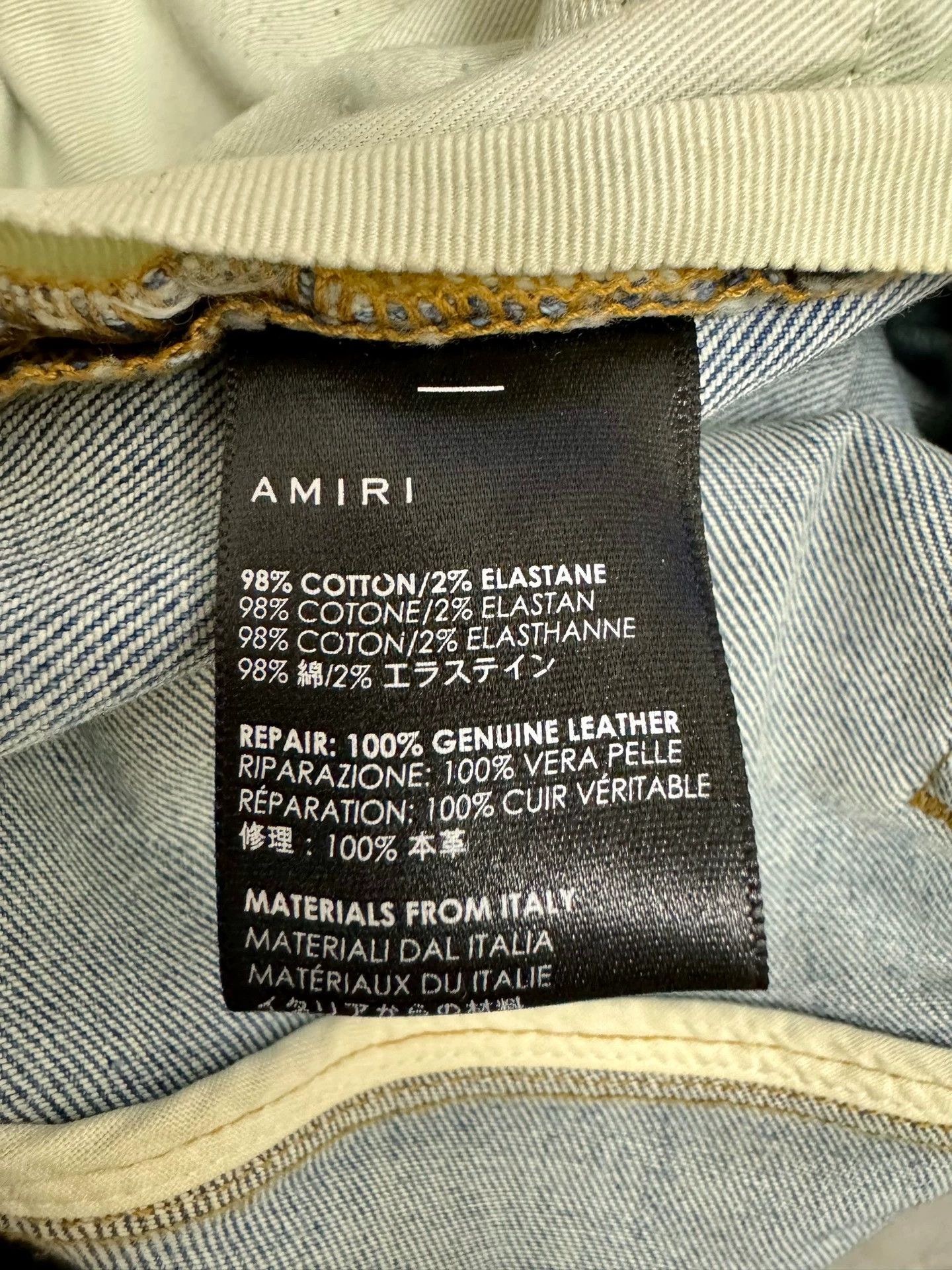 Amiri AMIRI blue and white leather jeans - -DMC Size US 32 / EU 48 - 3 Thumbnail