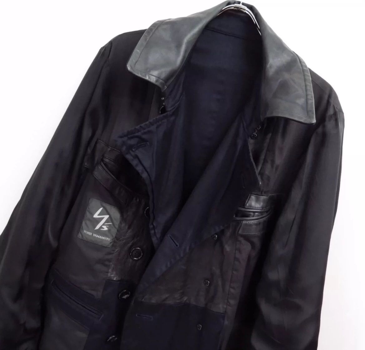 Yohji Yamamoto Yohji Yamamoto | 2003Aw Show Leather Double-Sided Coat -DMC Size US XXL / EU 58 / 5 - 4 Thumbnail