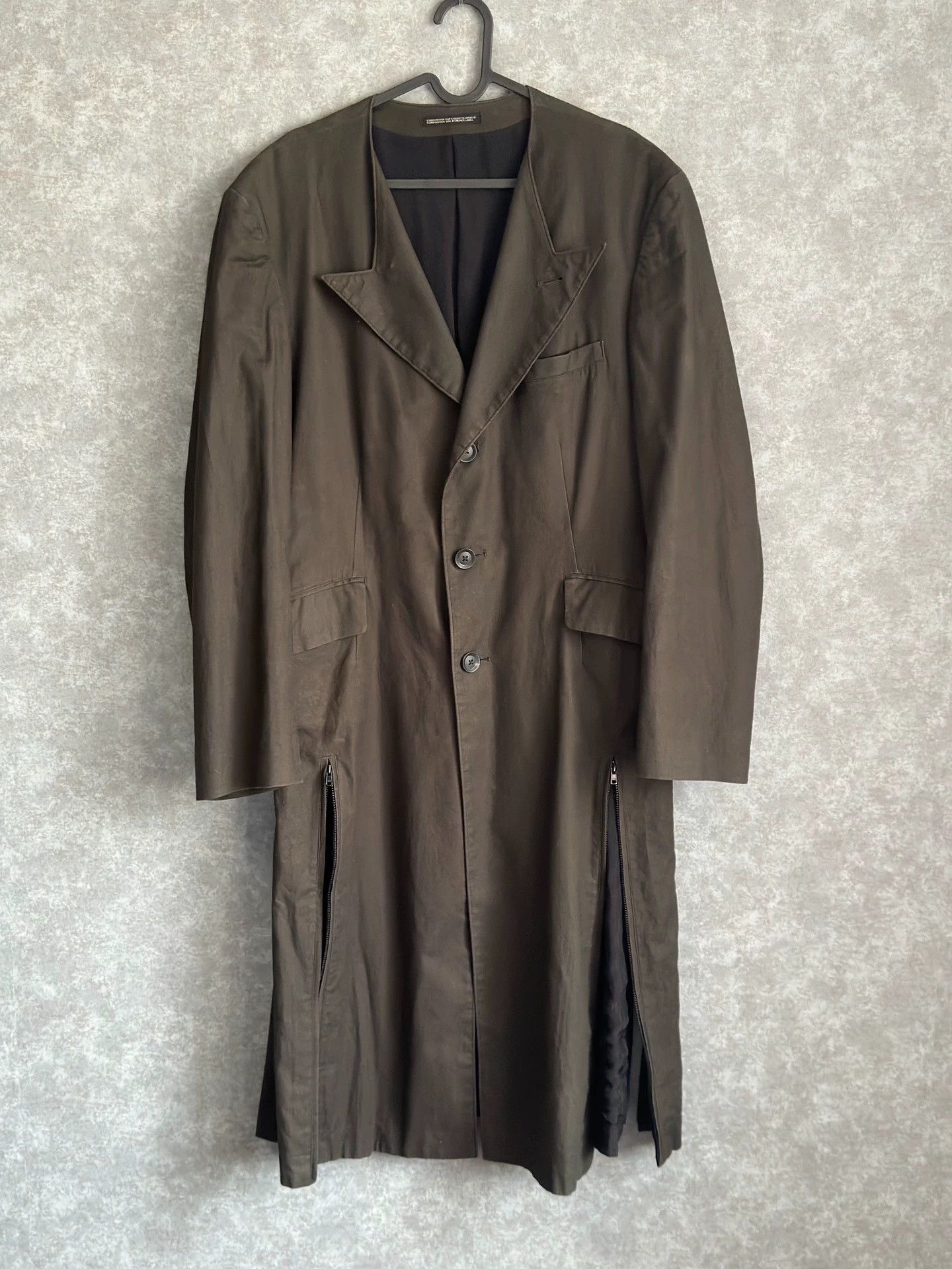 Yohji Yamamoto Yohji Yamamoto Pour Homme 20Ss Look4 Zipper Coat Coat -DMC Size US M / EU 48-50 / 2 - 2 Thumbnail