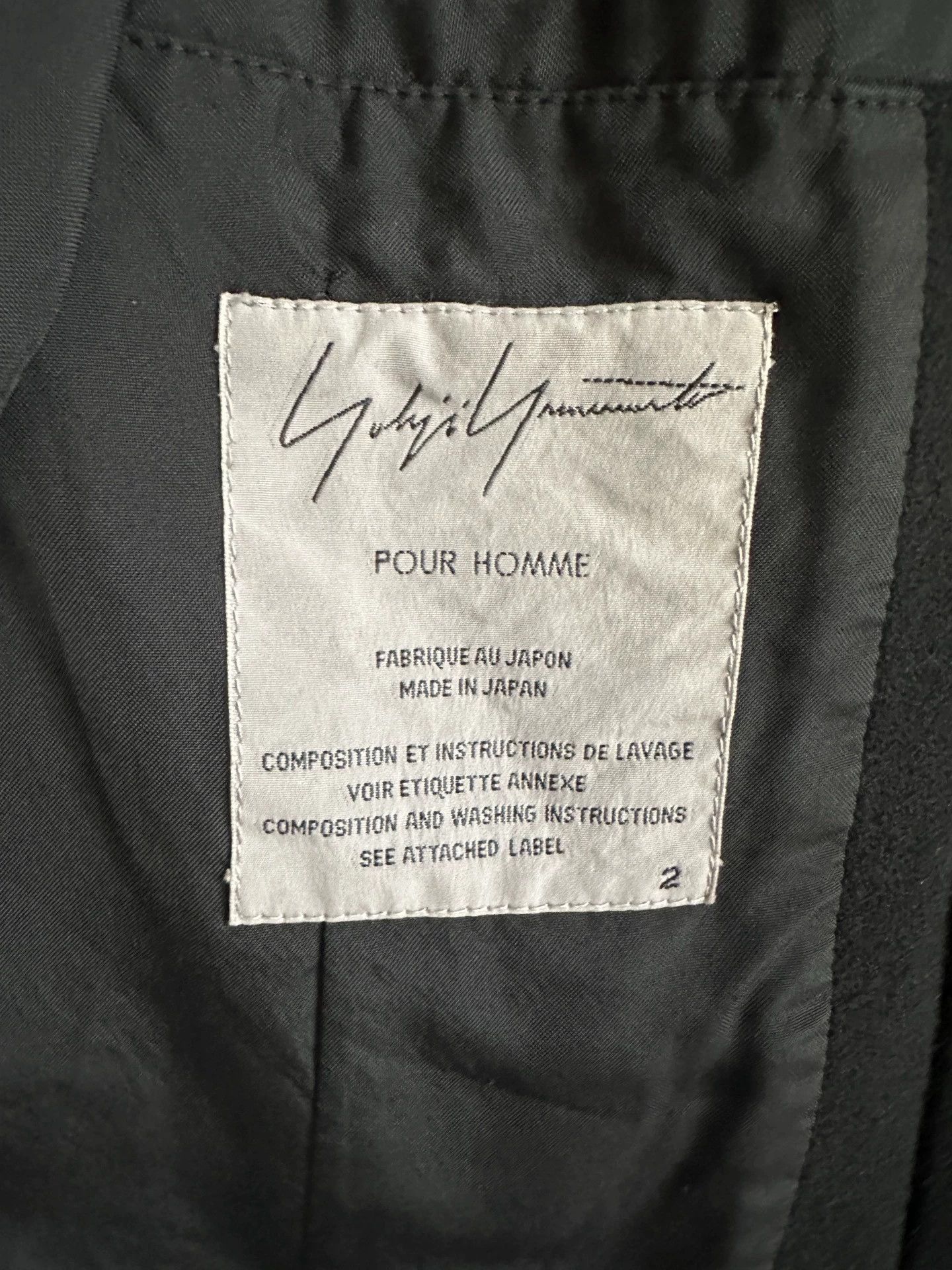 Yohji Yamamoto Yohji Yamamoto Pour 07Aw Black Stand Collar Wool Coat -DMC Size US M / EU 48-50 / 2 - 8 Thumbnail