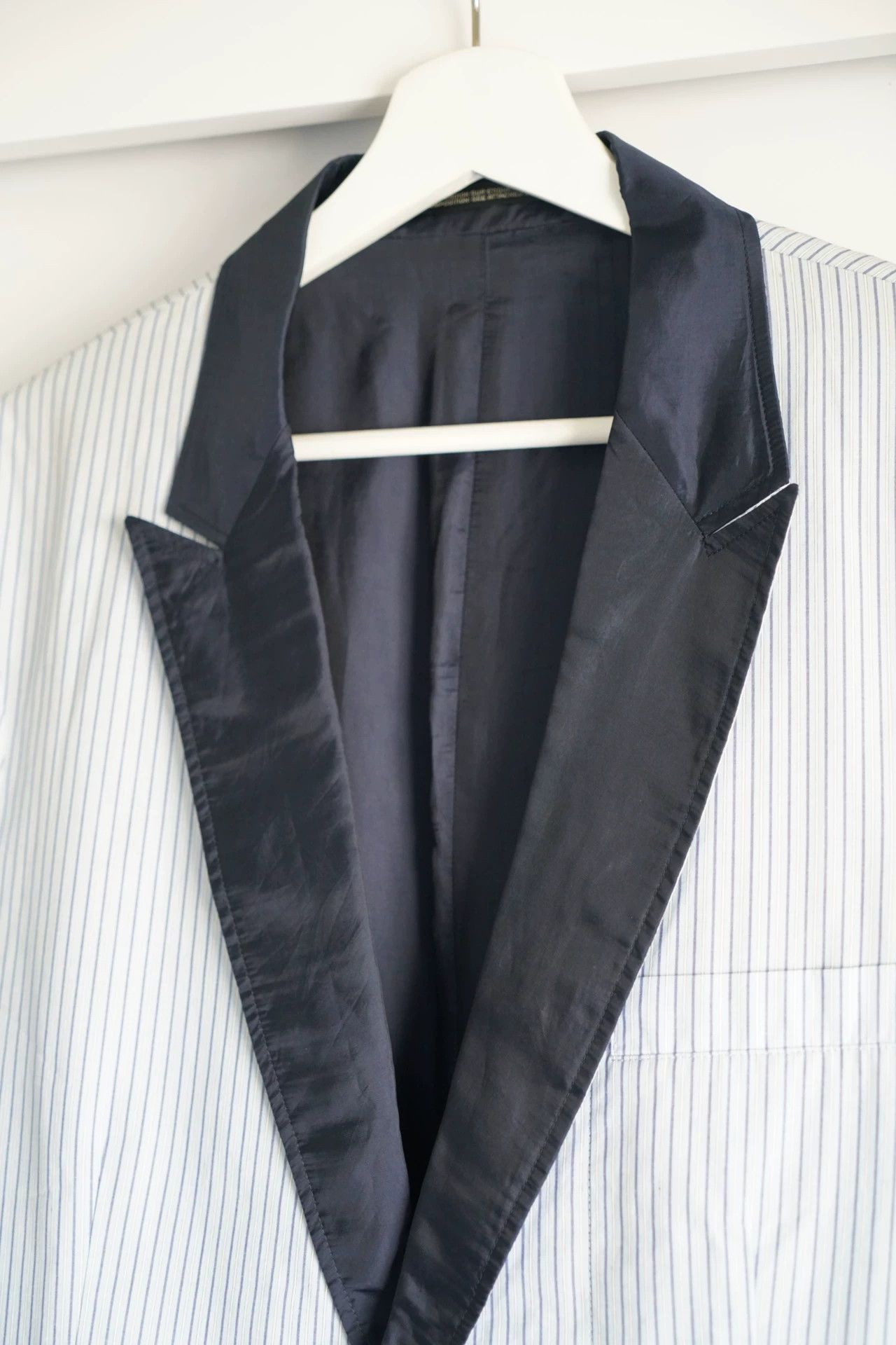 Yohji Yamamoto Yohji Yamamoto 10Ss Suit With Silk Collar And Stripes -DMC Size US M / EU 48-50 / 2 - 4 Thumbnail