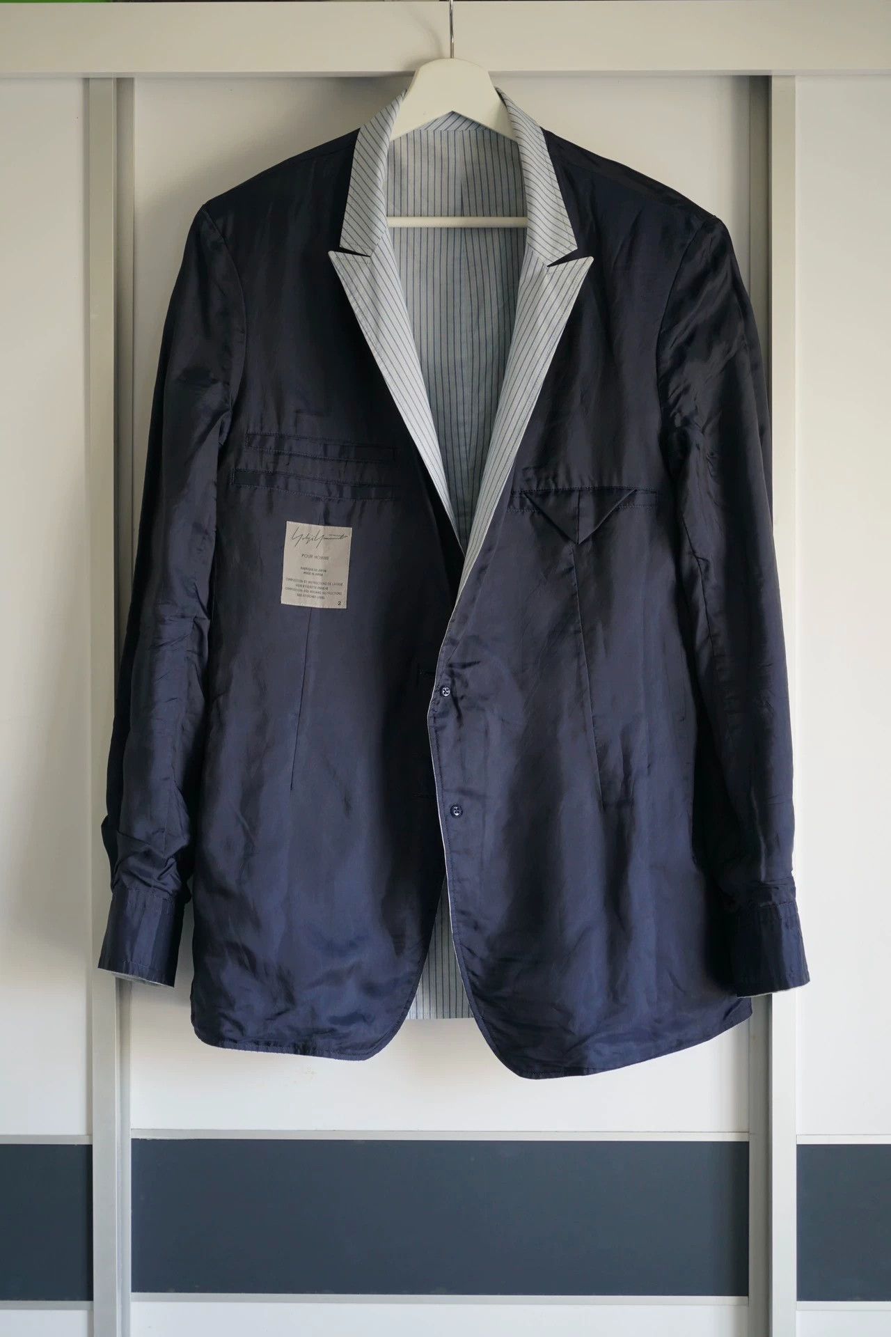 Yohji Yamamoto Yohji Yamamoto 10Ss Suit With Silk Collar And Stripes -DMC Size US M / EU 48-50 / 2 - 3 Thumbnail