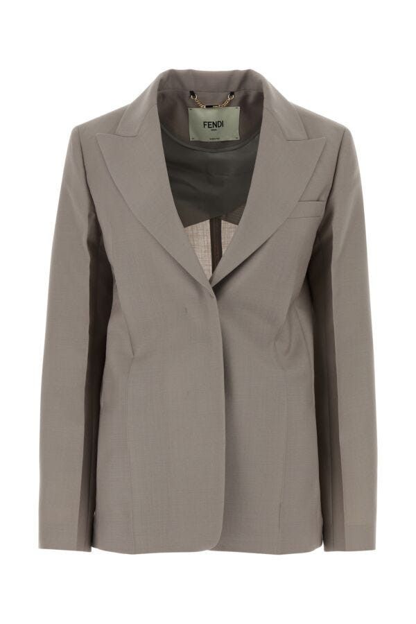 Fendi Dove Grey Mohair Blend Blazer Size S / US 4 / IT 40 - 3 Thumbnail