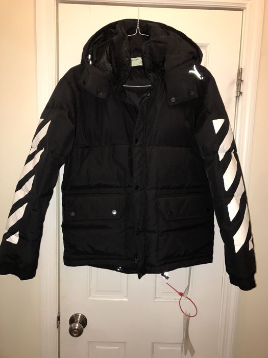 Off white diagonal brushed down cheap jacket