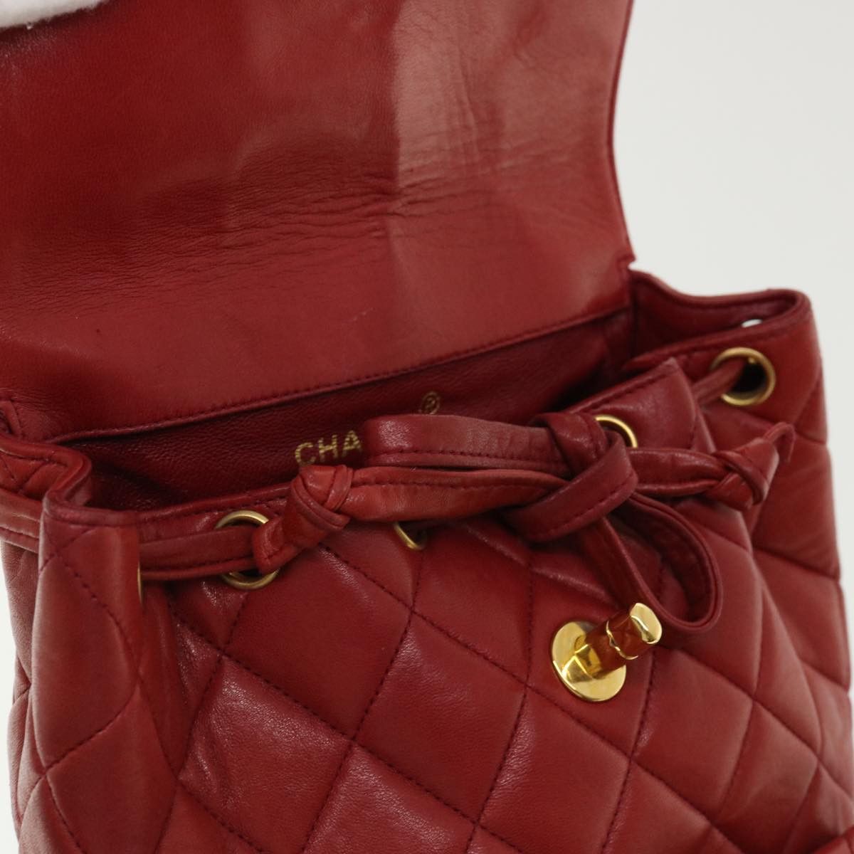Chanel Duma Red Leather Backpack Bag (Pre-Owned) Size ONE SIZE - 11 Thumbnail