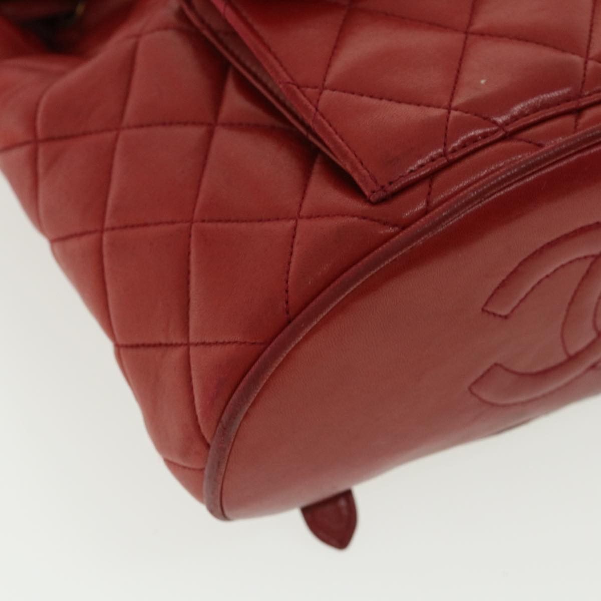 Chanel Duma Red Leather Backpack Bag (Pre-Owned) Size ONE SIZE - 8 Thumbnail