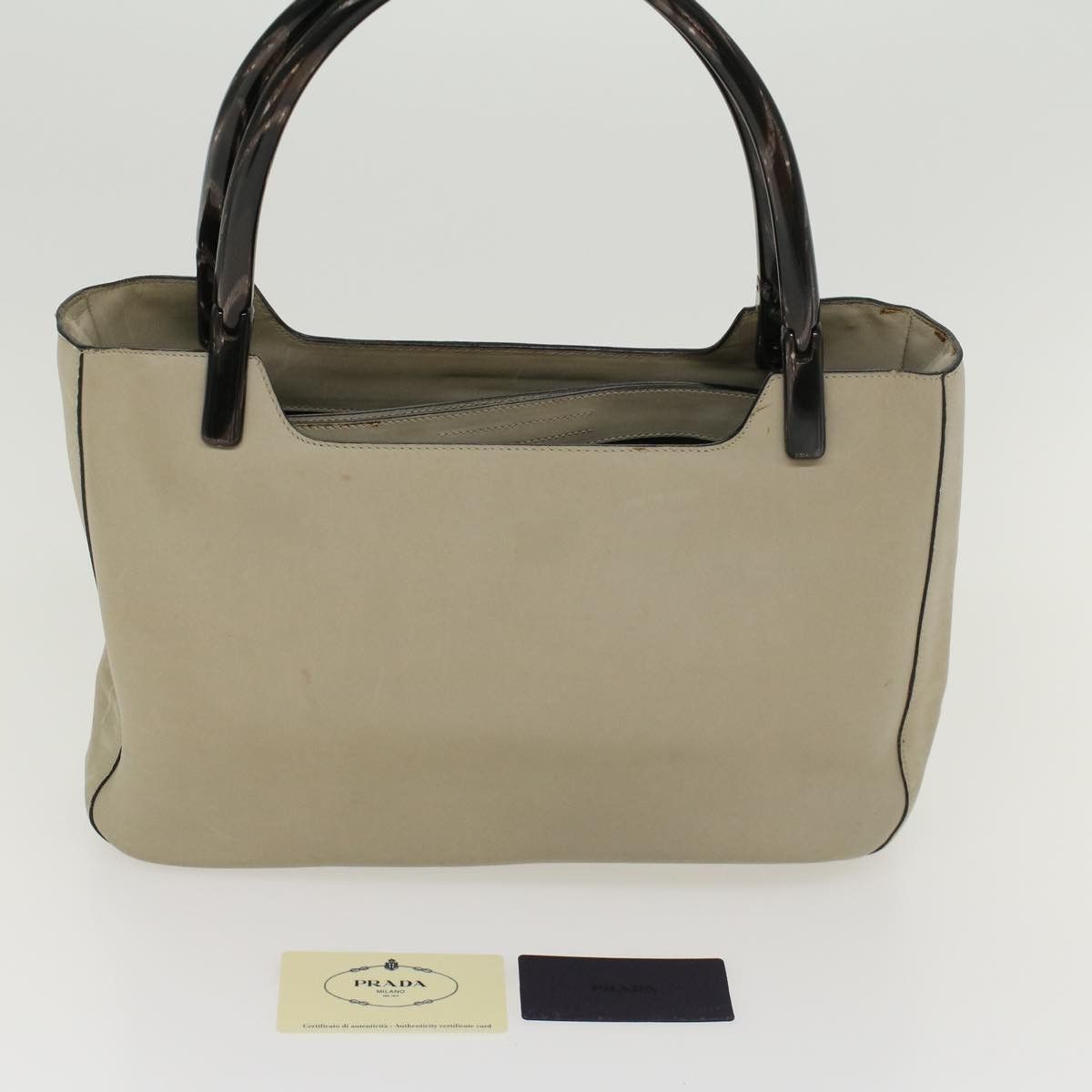 Prada Beige Leather Handbag (Pre-Owned) Size ONE SIZE - 10 Thumbnail
