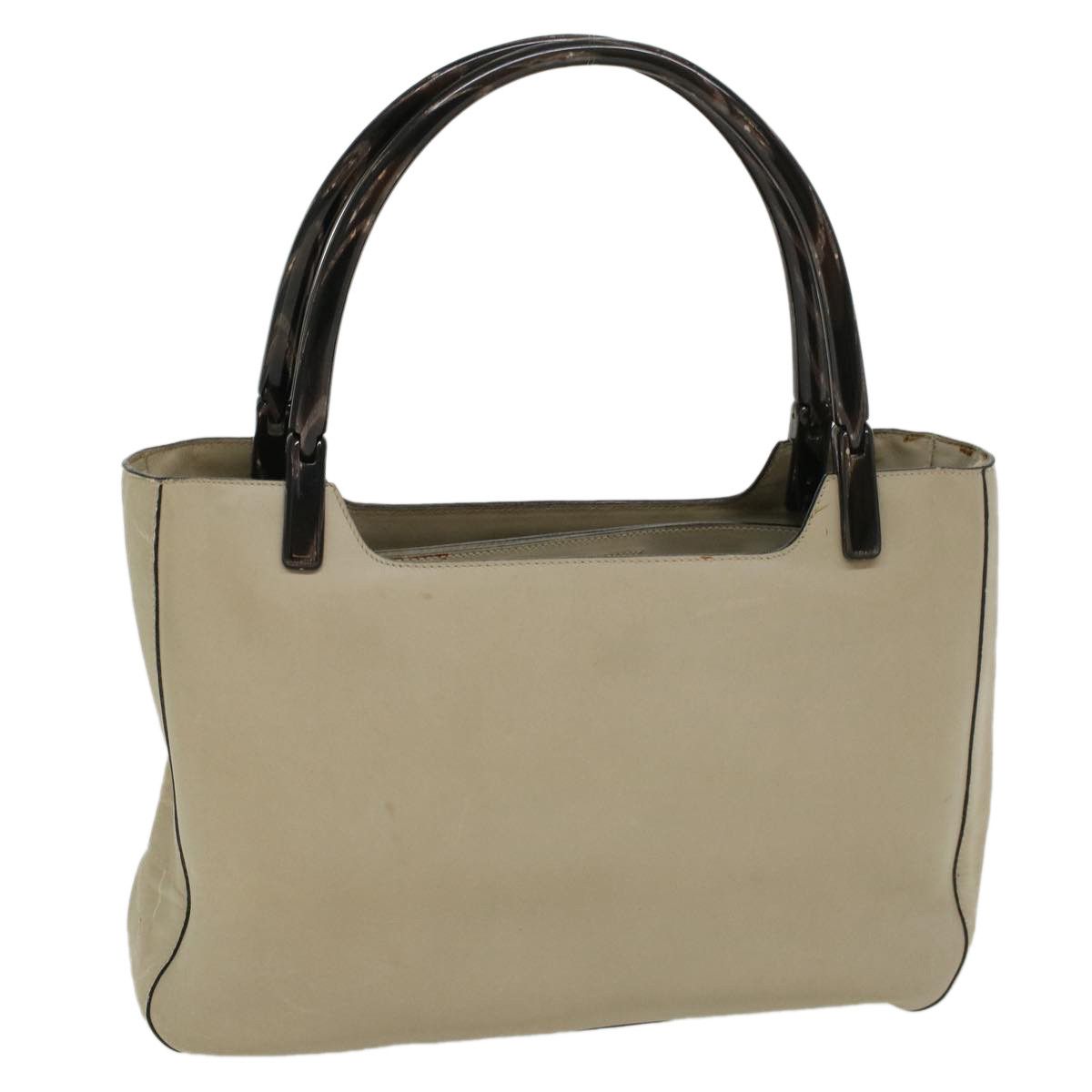 Prada Beige Leather Handbag (Pre-Owned) Size ONE SIZE - 12 Thumbnail