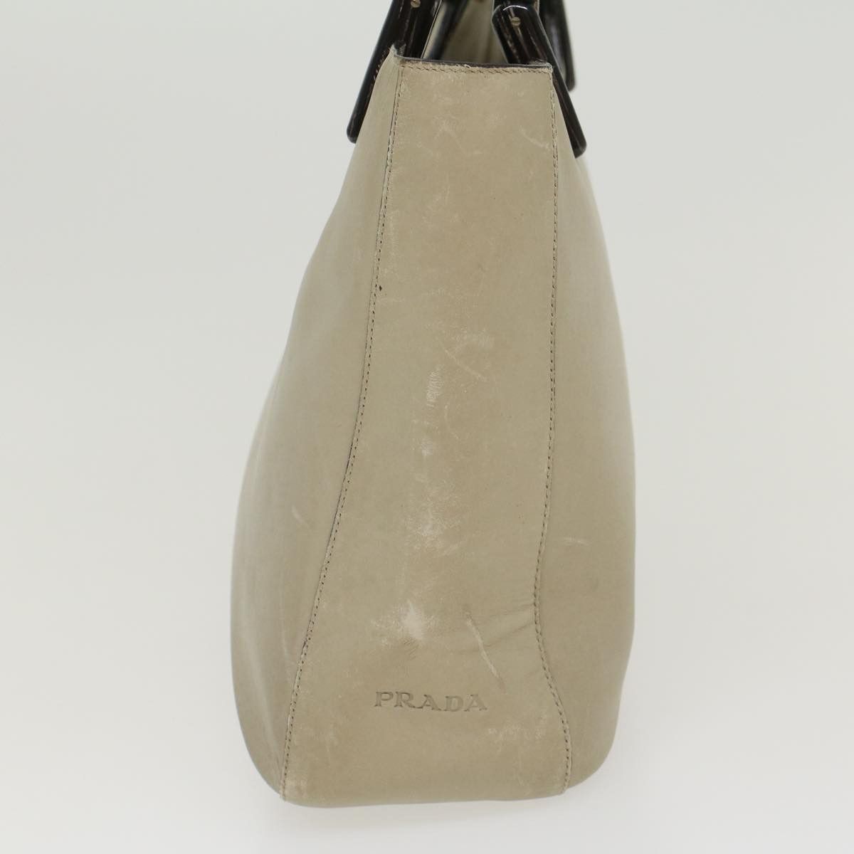 Prada Beige Leather Handbag (Pre-Owned) Size ONE SIZE - 13 Thumbnail