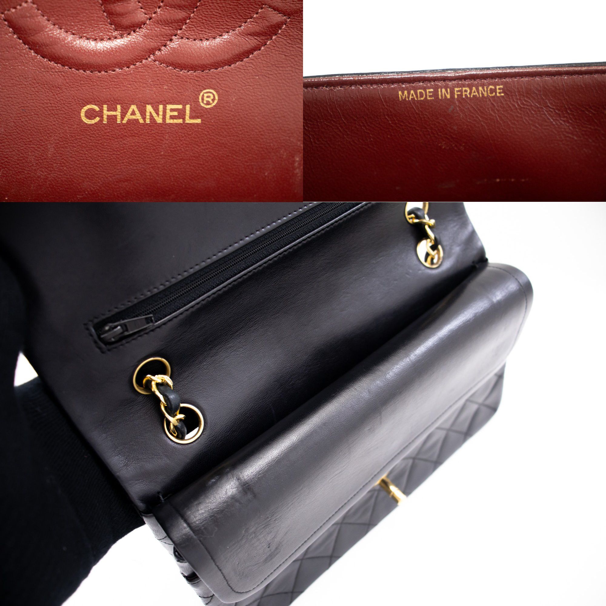 Chanel Double Flap Black Leather Shoulder Bag (Pre-Owned) Size ONE SIZE - 9 Thumbnail