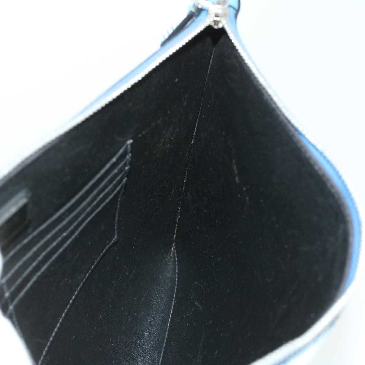 Prada Saffiano Blue Leather Clutch Bag (Pre-Owned) Size ONE SIZE - 10 Thumbnail
