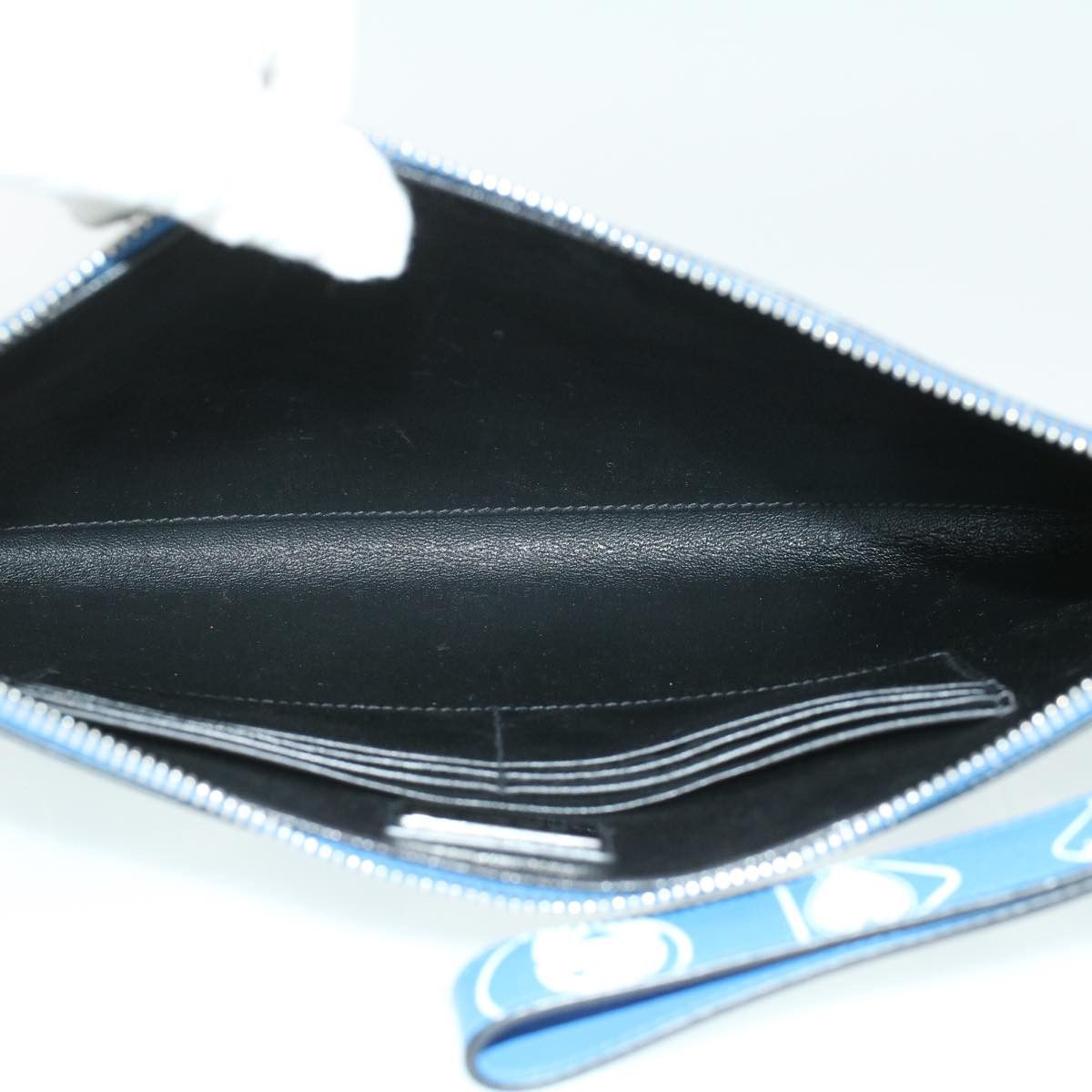 Prada Saffiano Blue Leather Clutch Bag (Pre-Owned) Size ONE SIZE - 2 Thumbnail