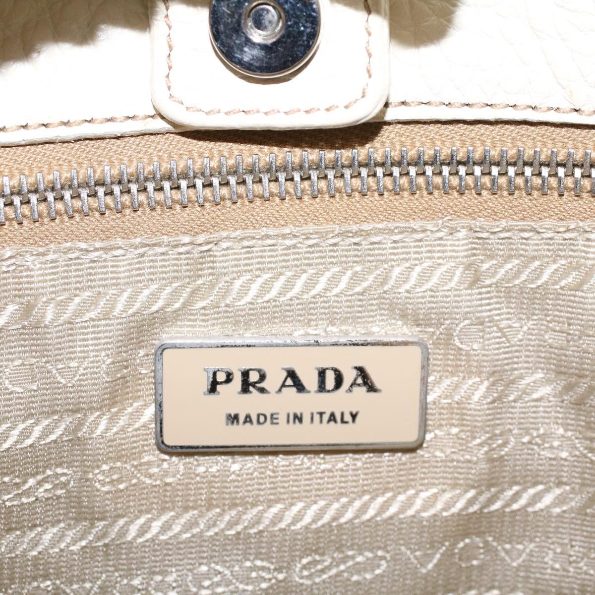 Prada White Leather Shoulder Bag (Pre-Owned) Size ONE SIZE - 9 Thumbnail
