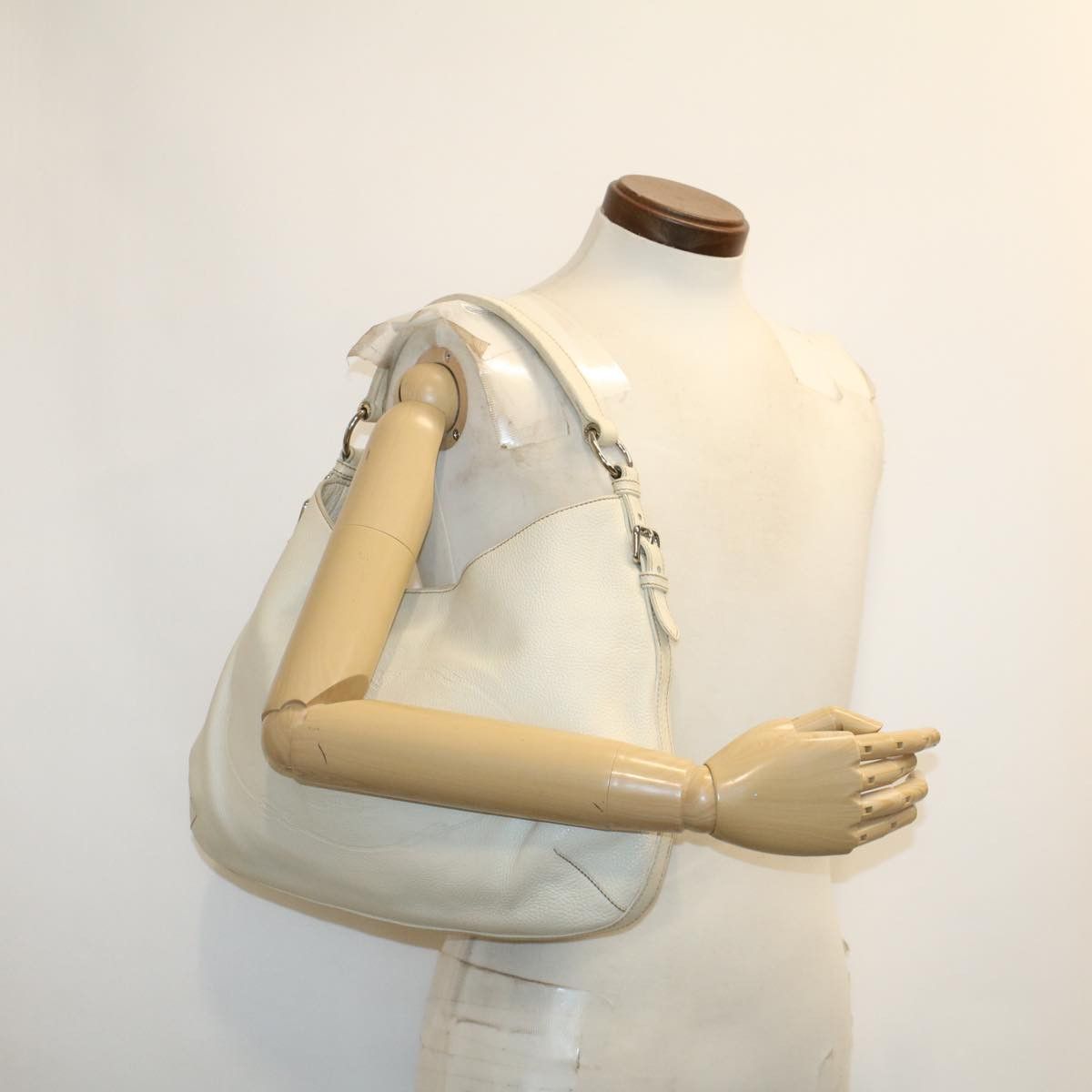 Prada White Leather Shoulder Bag (Pre-Owned) Size ONE SIZE - 8 Thumbnail