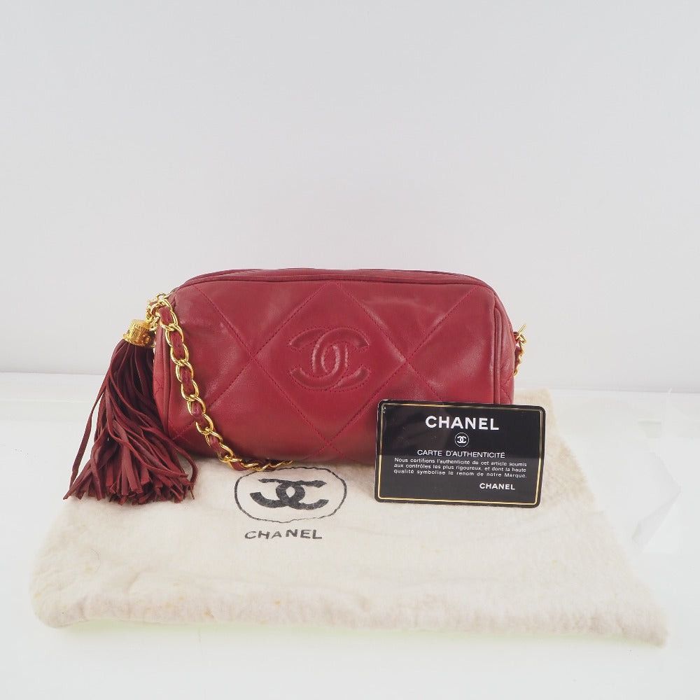 Chanel Red Leather Shoulder Bag (Pre-Owned) Size ONE SIZE - 3 Thumbnail