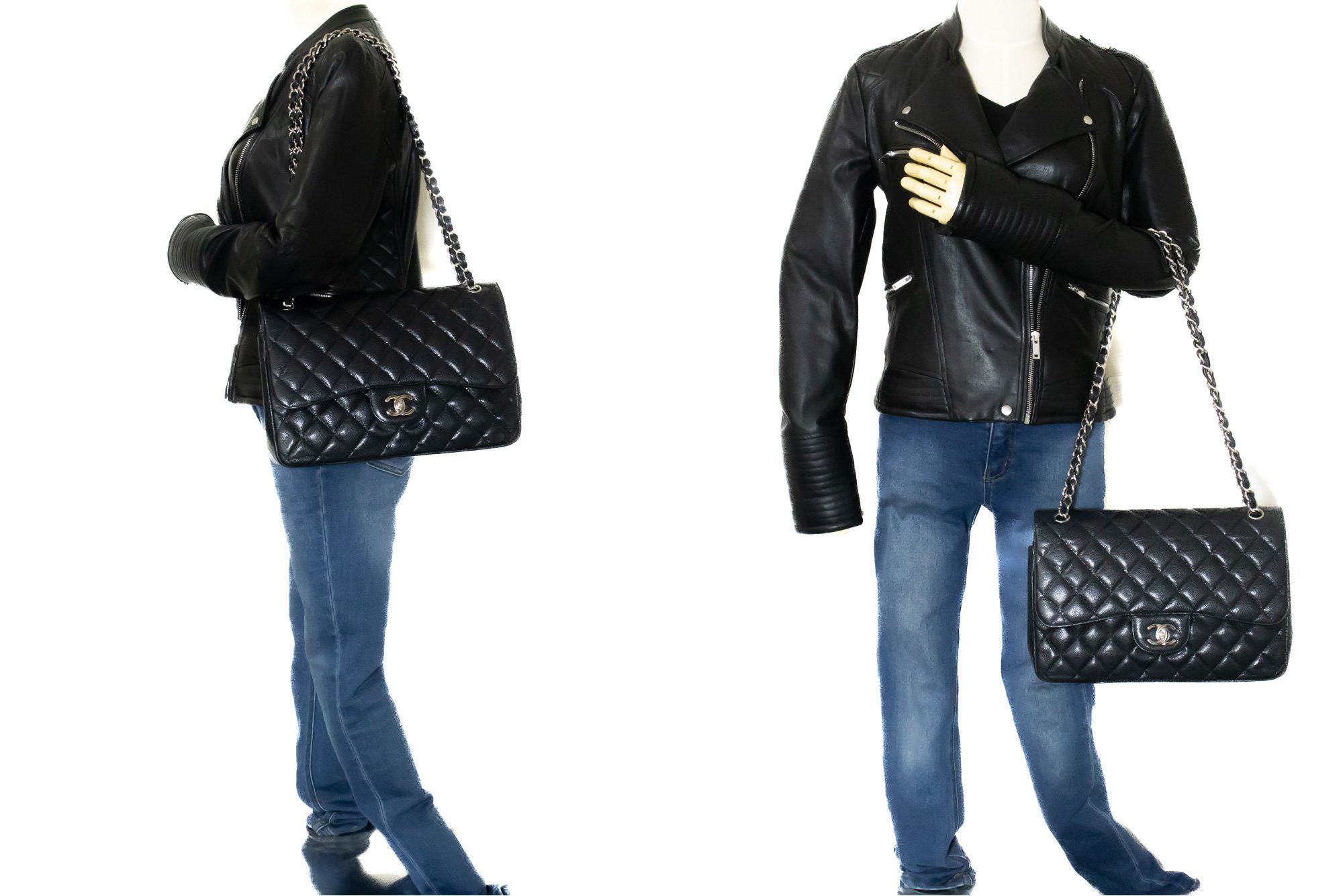 Chanel Classic Flap Black Leather Shoulder Bag (Pre-Owned) Size ONE SIZE - 6 Thumbnail