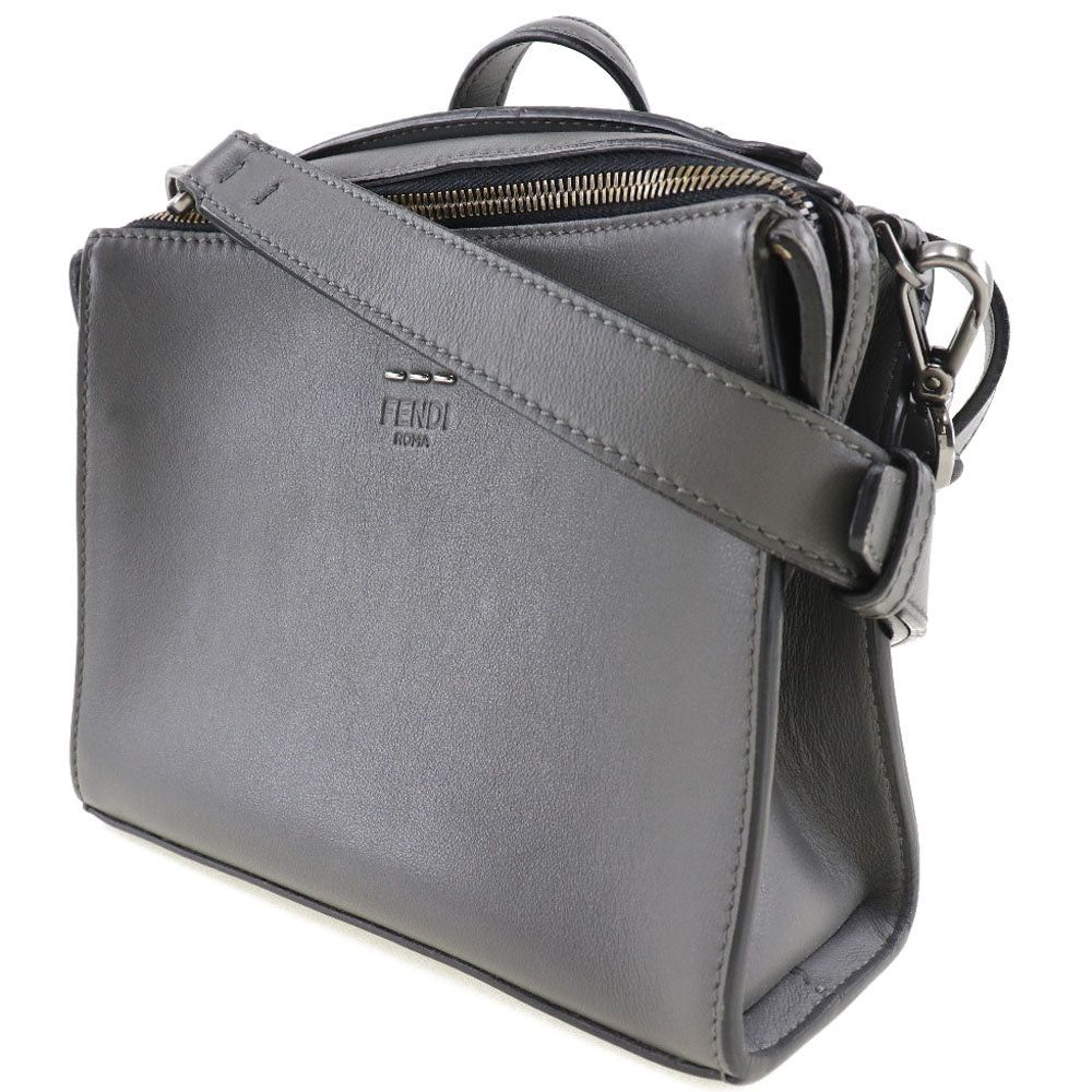 Fendi Messenger Grey Leather Shoulder Bag (Pre-Owned) Size ONE SIZE - 3 Thumbnail