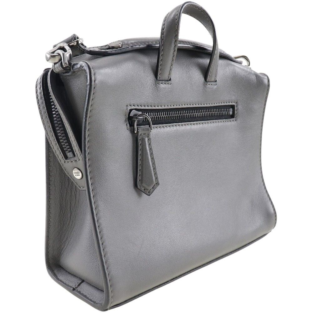 Fendi Messenger Grey Leather Shoulder Bag (Pre-Owned) Size ONE SIZE - 2 Thumbnail