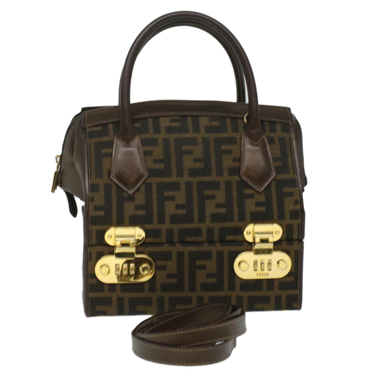 Fendi Zucca Brown Canvas Handbag (Pre-Owned) Size ONE SIZE - 4 Thumbnail