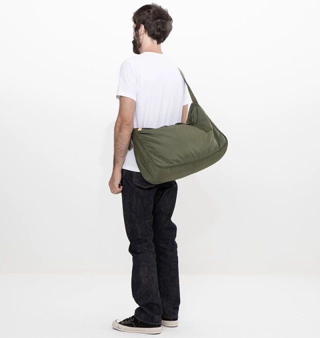 Visvim Men's Charlie II Nylon Cross Body Bag in Green Visvim