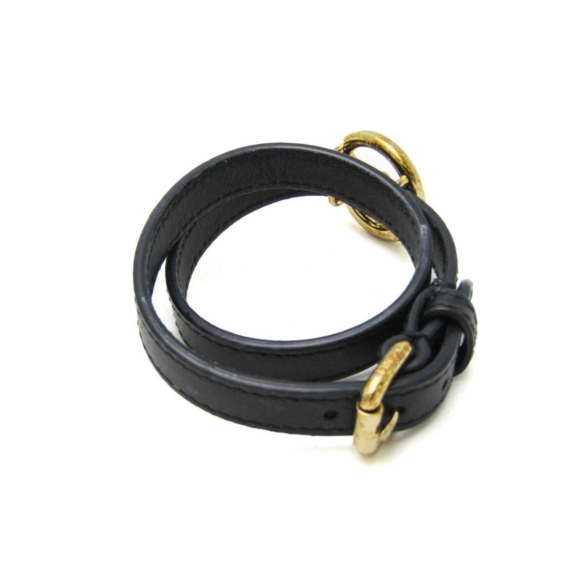 Fendi Fendi F Is 8AG739 Leather,Metal Charm Bracelet Black,Gold Size ONE SIZE - 2 Thumbnail