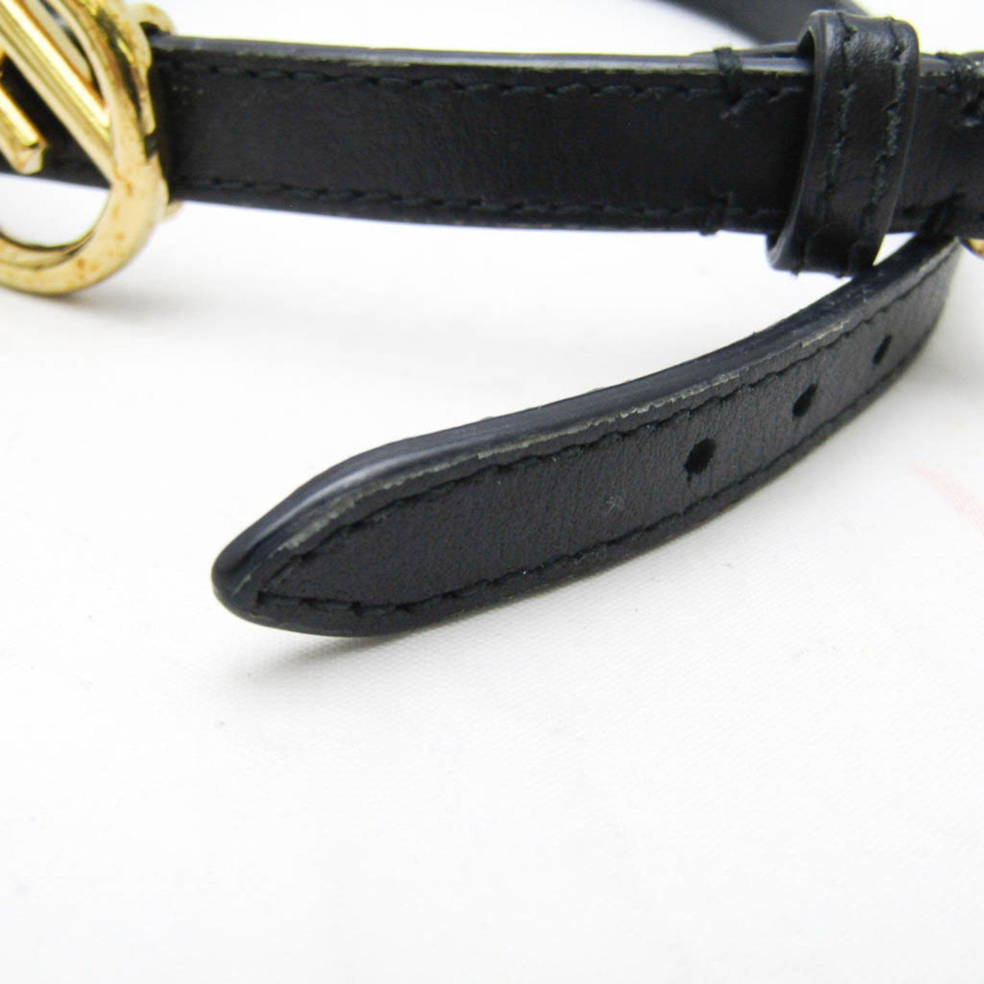Fendi Fendi F Is 8AG739 Leather,Metal Charm Bracelet Black,Gold Size ONE SIZE - 6 Thumbnail