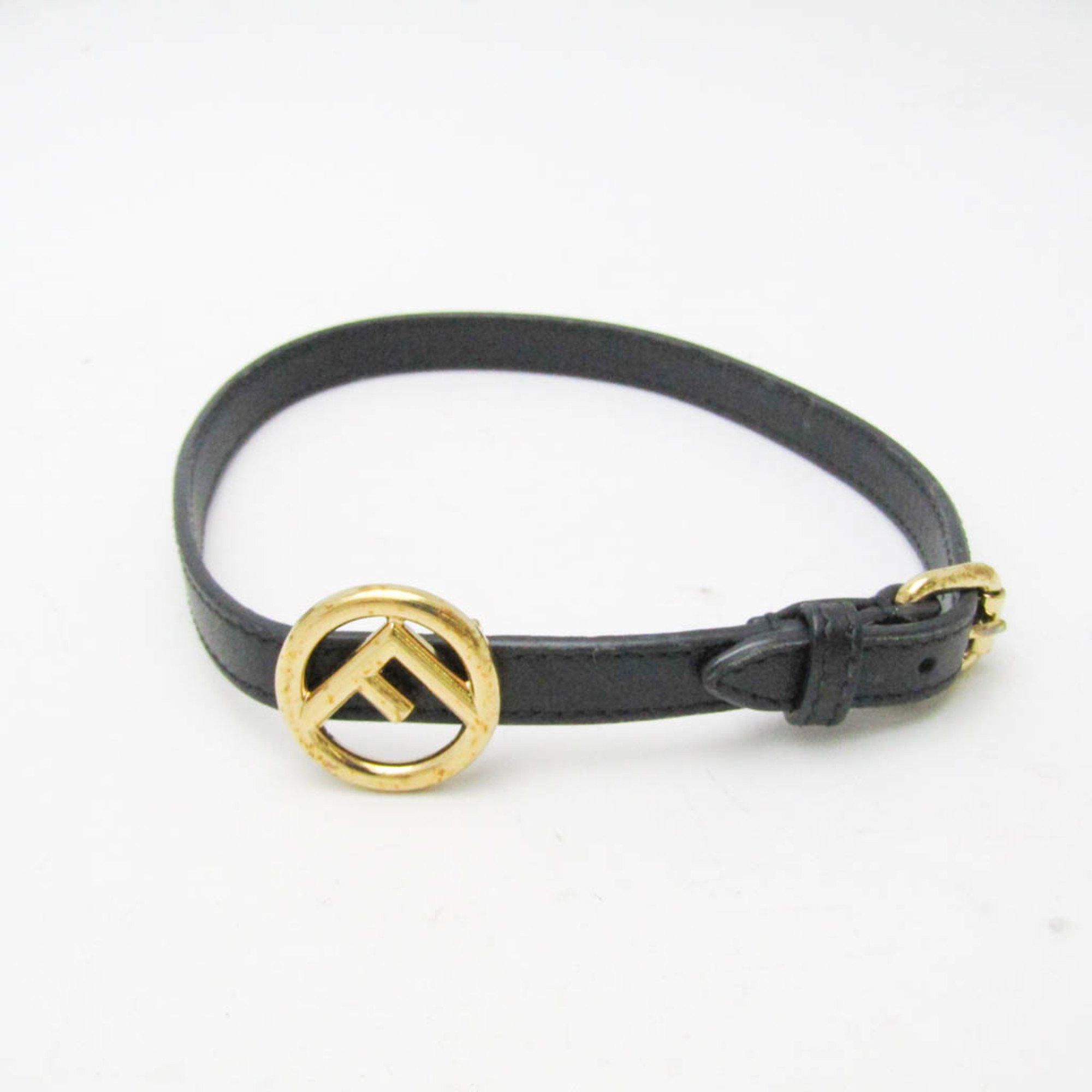 Fendi Fendi F Is 8AG739 Leather,Metal Charm Bracelet Black,Gold Size ONE SIZE - 3 Thumbnail