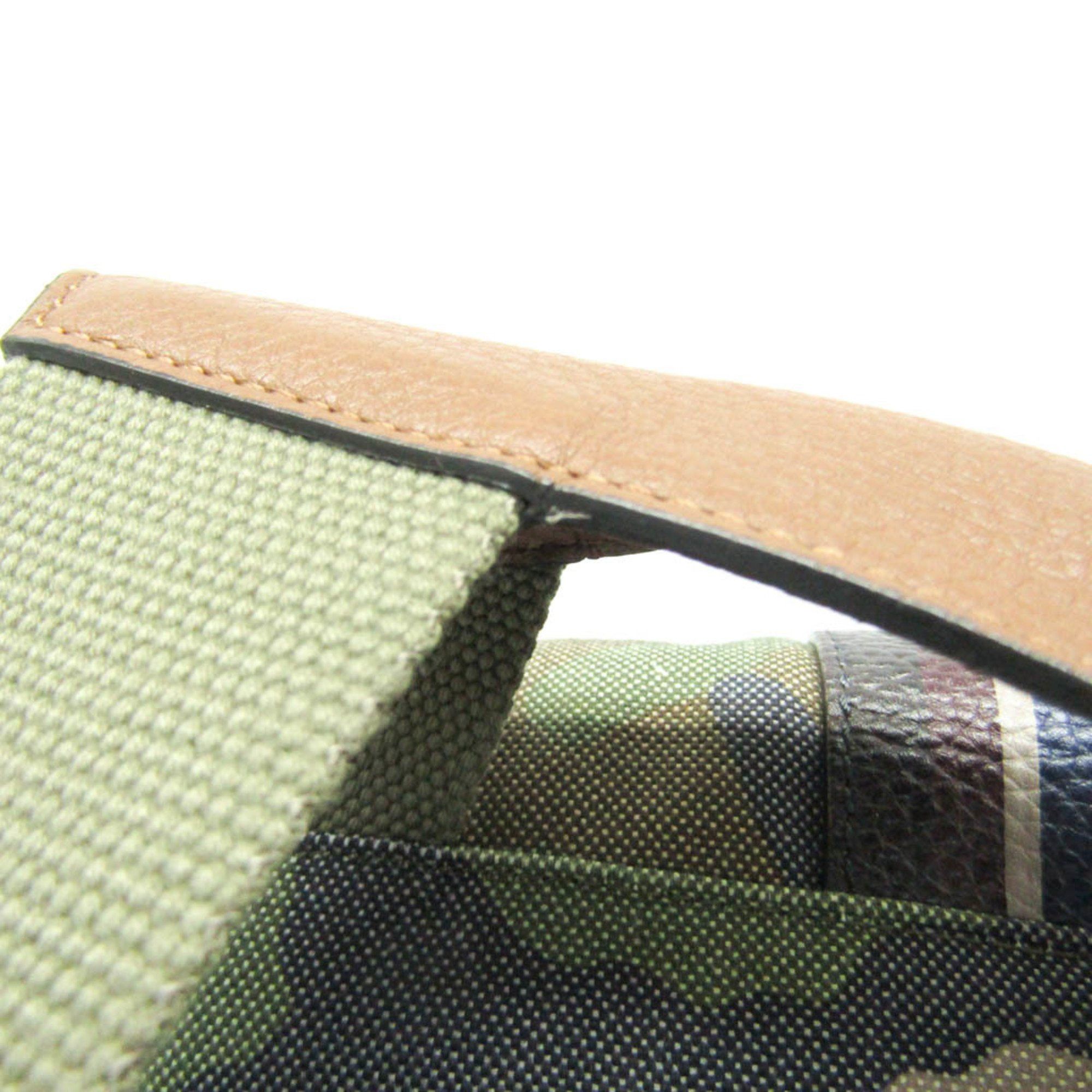 Valentino Valentino Garavani Military Women,Men Leather,Canvas Backpack Khaki Size ONE SIZE - 9 Thumbnail
